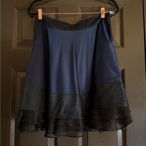 Diane Von Furstenberg Navy and Black Skater Skirt SILK